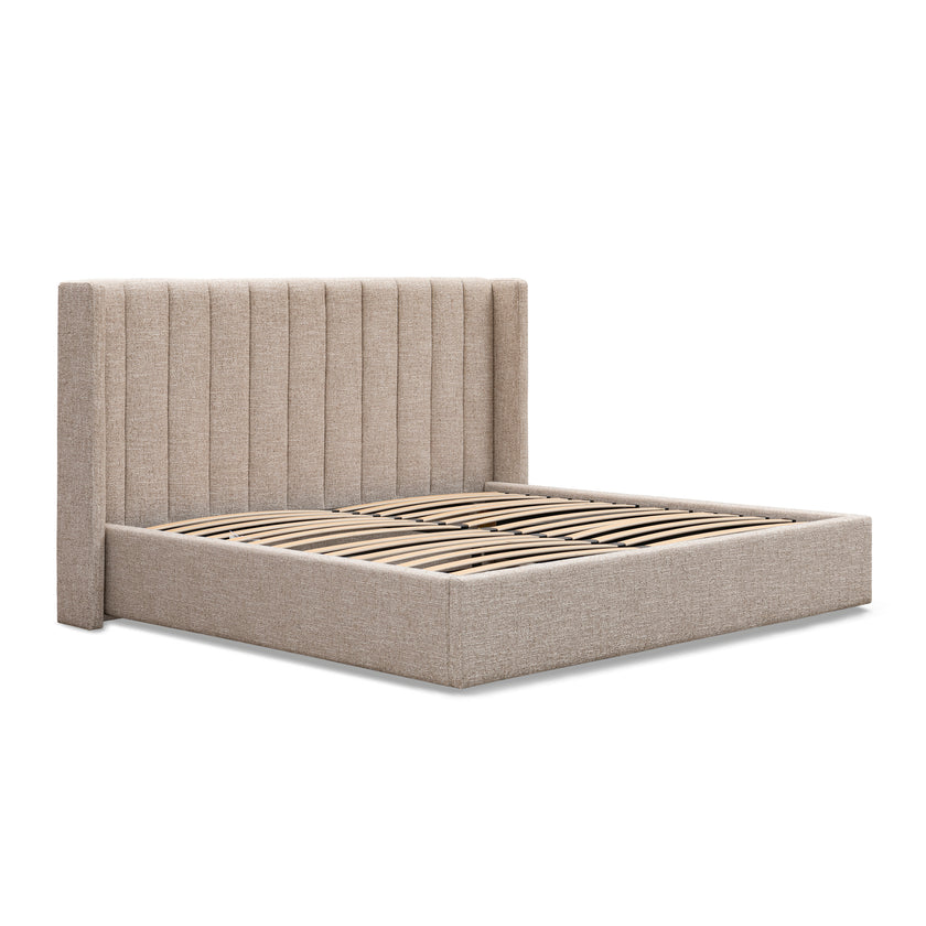 CBD10498-MI King Wide Base Bed Frame - Pale Beige