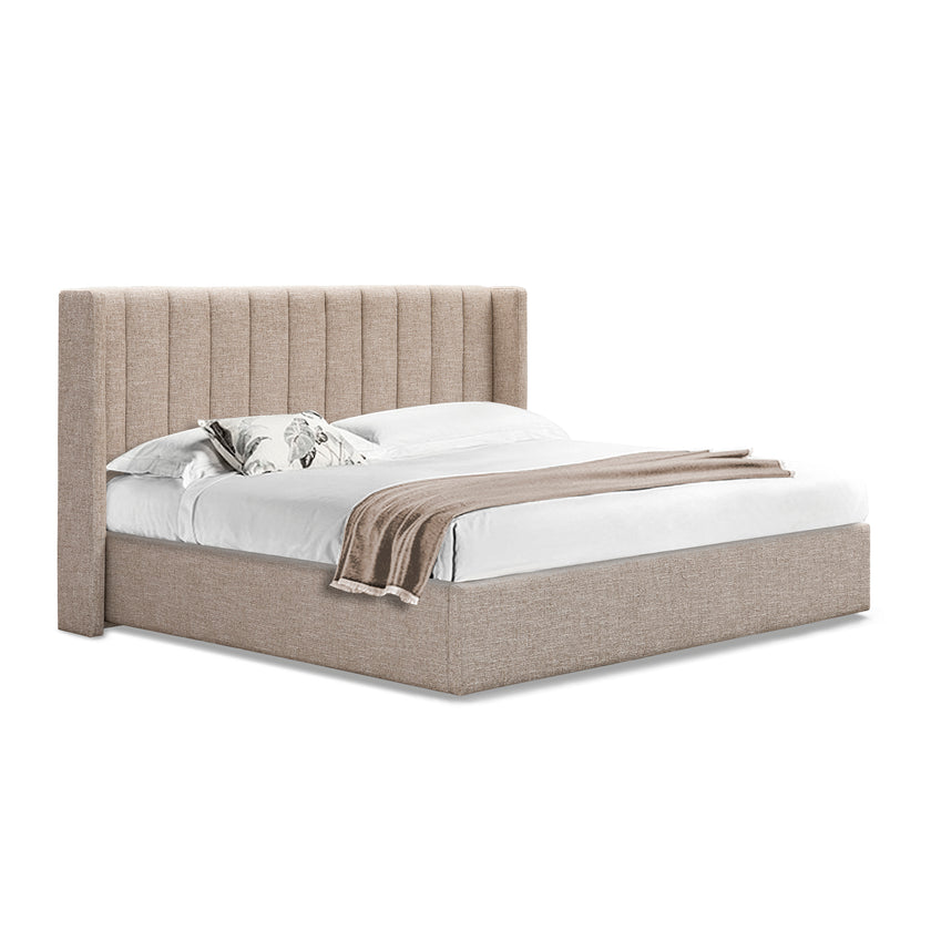 CBD10498-MI King Wide Base Bed Frame - Pale Beige