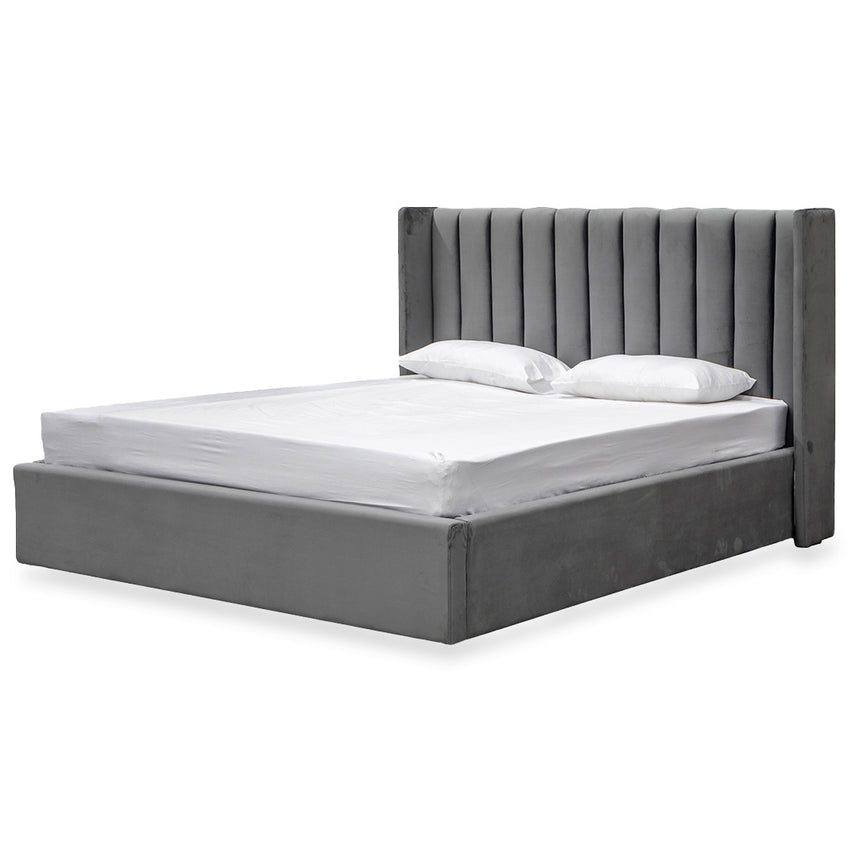 CBD8550-MI Wide Base Queen Bed Frame - Spec Grey with Storage