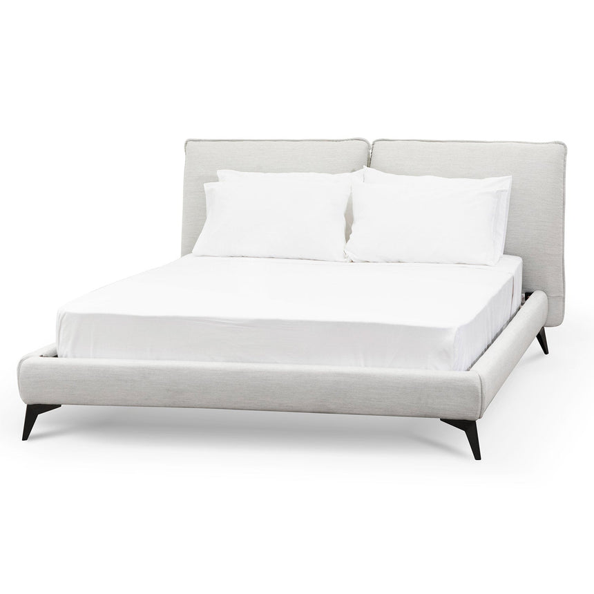 CBD6929-MI Wide Base King Sized Bed Frame - Snow Boucle