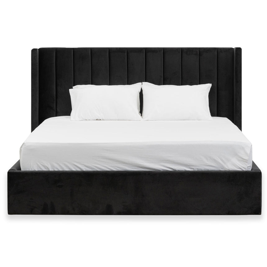 CBD8094 MI King Sized Wide Base Bed Frame Black Velvet