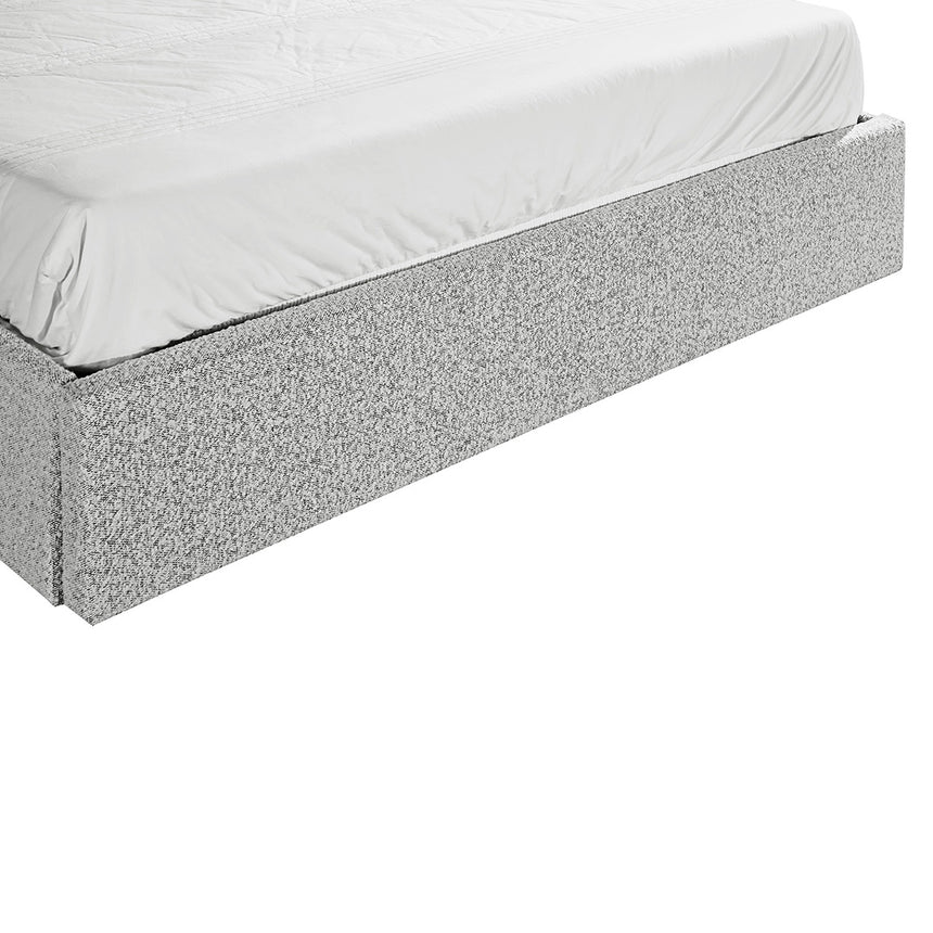 CBD6896-YO Queen Sized Bed Frame - Pepper Boucle with Storage