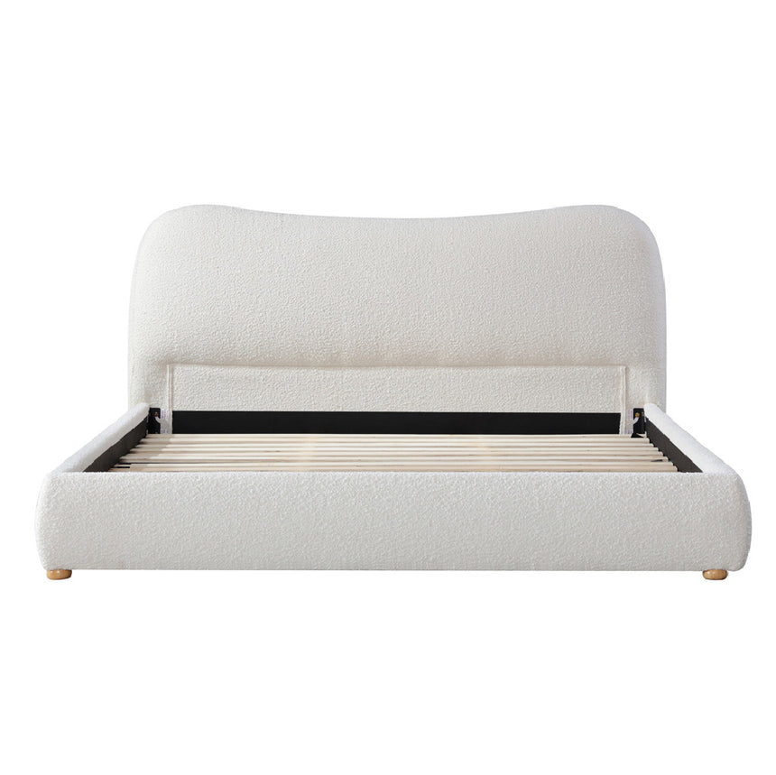 CBD8149-YO King Bed Frame - Cream White Boucle