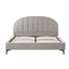 CBD8394-YO Fabric Queen Bed Frame - Olive brown boucle