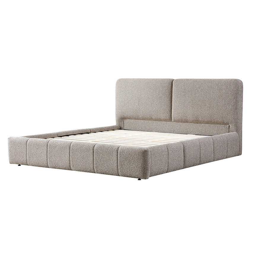 Ex Display - CBD8400-YO Queen Bed Frame - Olive Brown Boucle