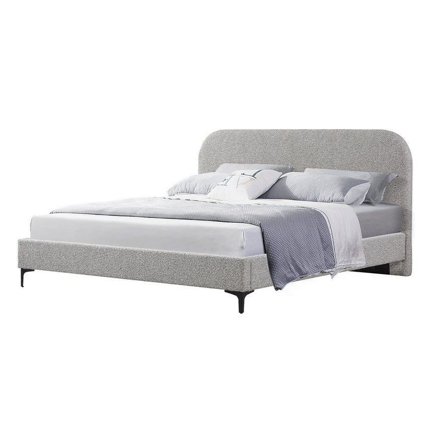 CBD6022-YO Fabric King Bed Frame - Pearl Grey with Storage