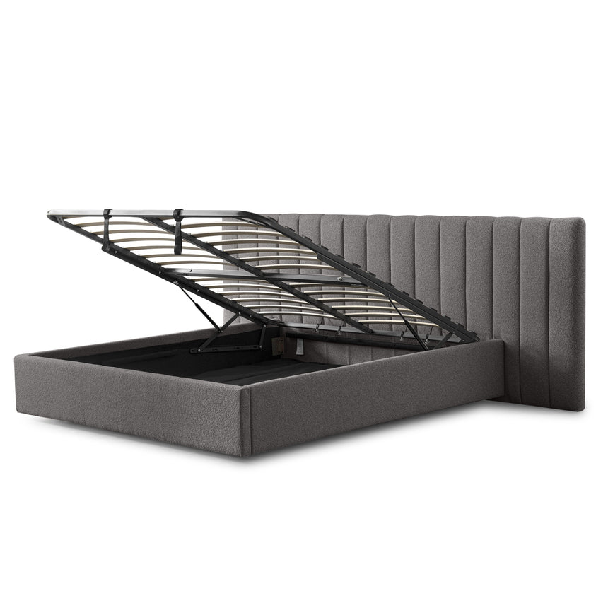 CBD8546-MI Wide Base King Bed Frame - Spec Charcoal with Storage