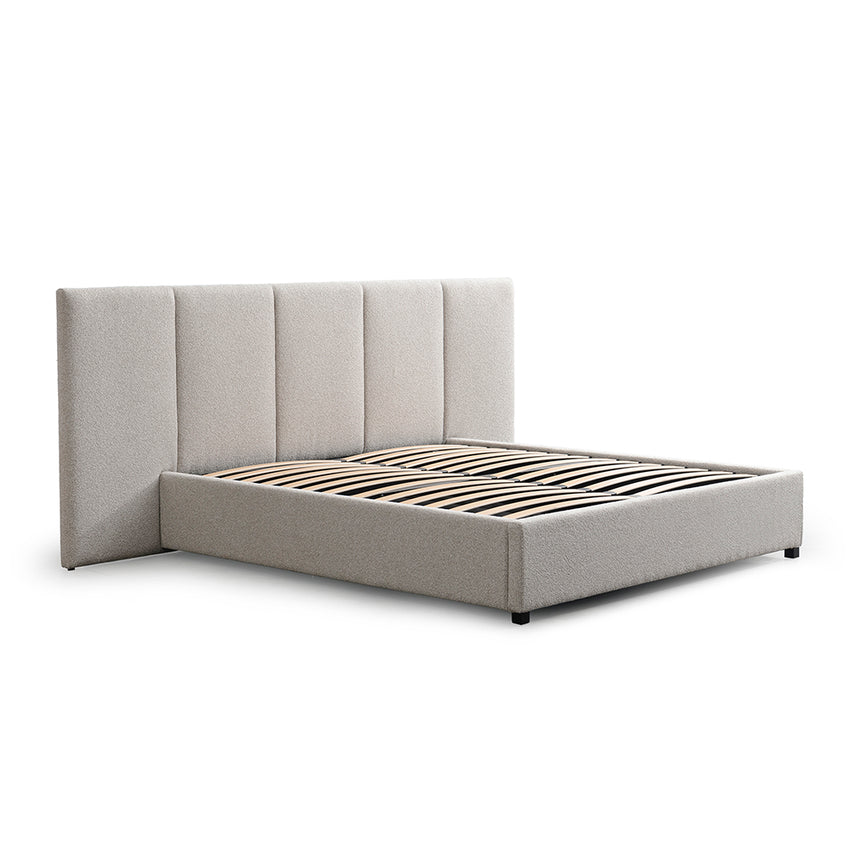 CBD8757-MI King Bed Frame - Clay Grey with Storage