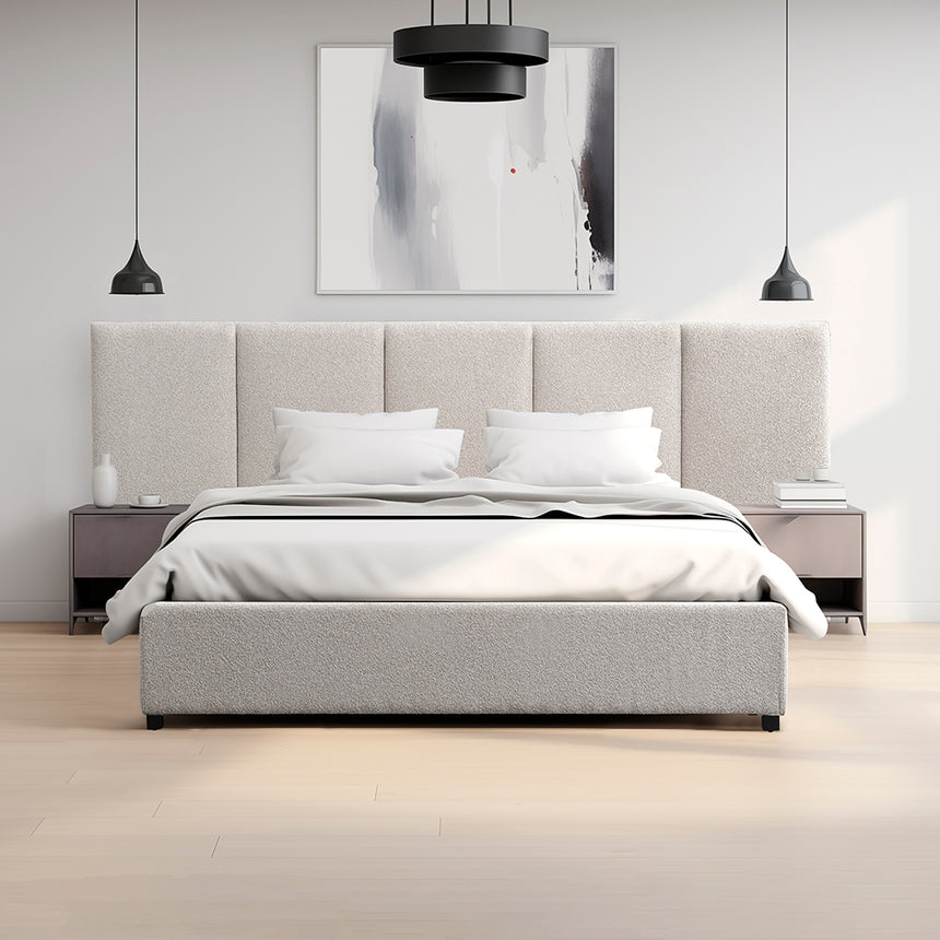 CBD8758-MI Queen Bed Frame - Clay Grey with Storage