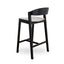 CBS10057-SD Black Bar Stool - Grey Seat