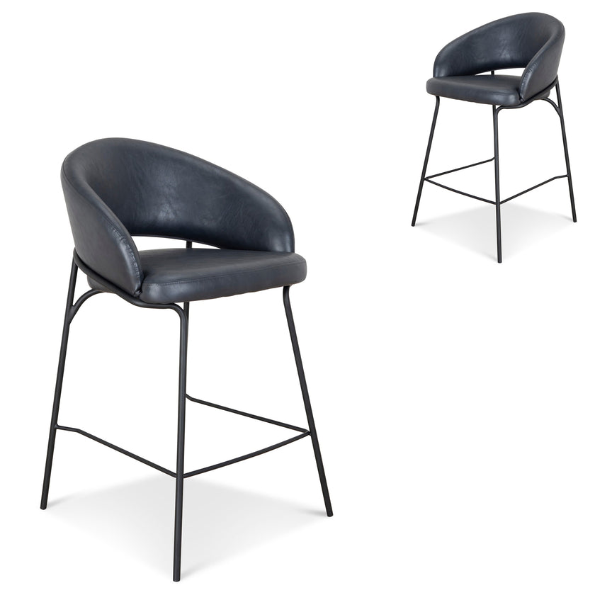 CBS10125-FH Fabric Bar Stool - Full Black (Set of 2)
