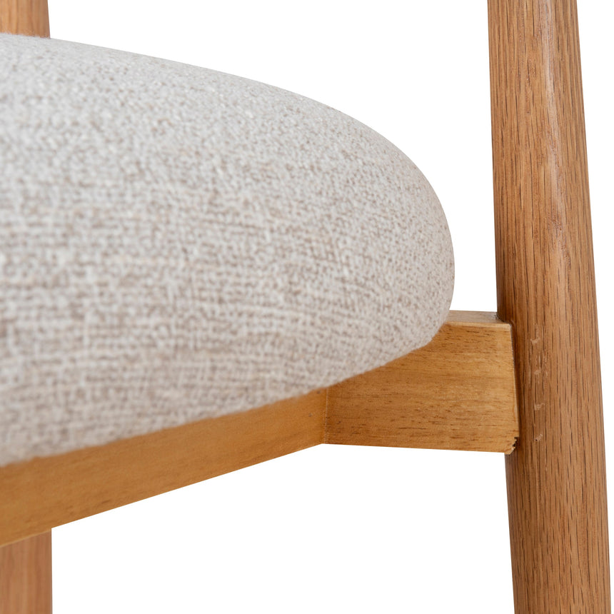 CBS10149-MY 65cm Coastal Beige Bar Stool - Natural Oak