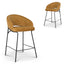 CBS10220-FH Black Bar Stool - Orange Gold Seat (Set of 2)