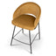 CBS10220-FH Black Bar Stool - Orange Gold Seat
