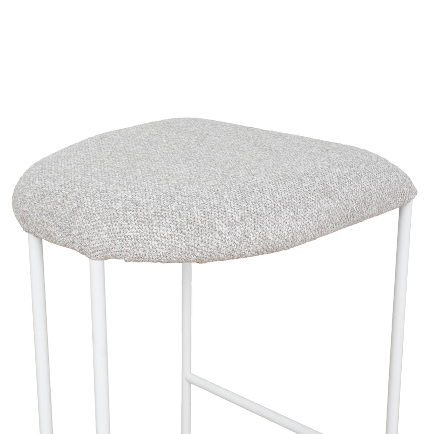 CBS10301-FH 65cm White Bar Stool - Clay Grey (Set of 2)