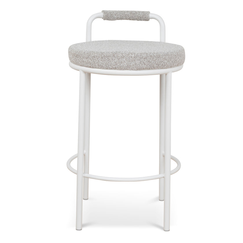 CBS10315-FH 65cm White Bar Stool - Clay Grey (Set of 2)