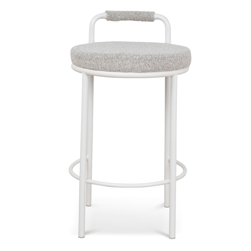 CBS10315-FH 65cm White Bar Stool - Clay Grey (Set of 2)