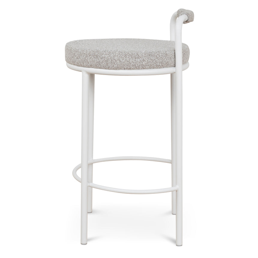 CBS10315-FH 65cm White Bar Stool - Clay Grey (Set of 2)