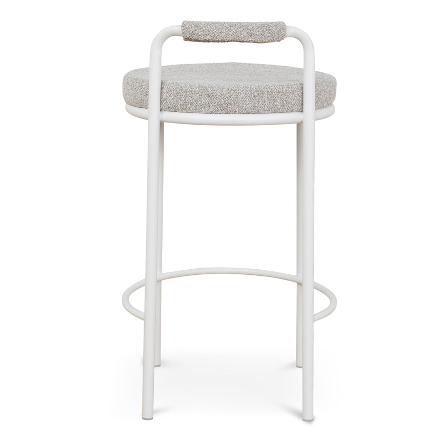 CBS10315-FH 65cm White Bar Stool - Clay Grey (Set of 2)