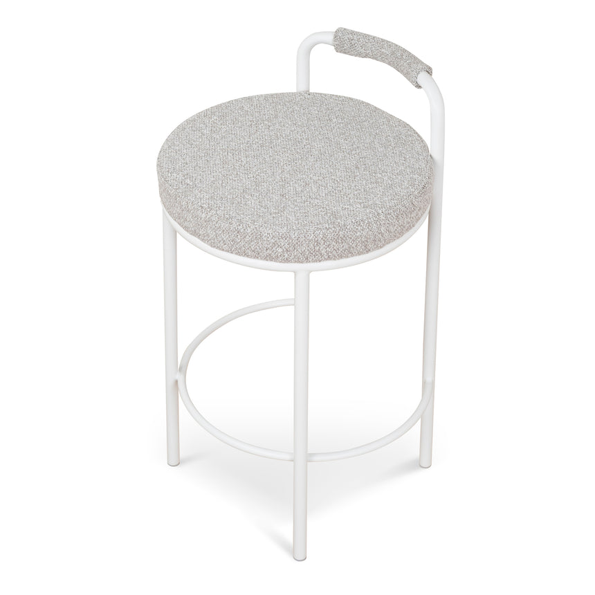 CBS10315-FH 65cm White Bar Stool - Clay Grey (Set of 2)