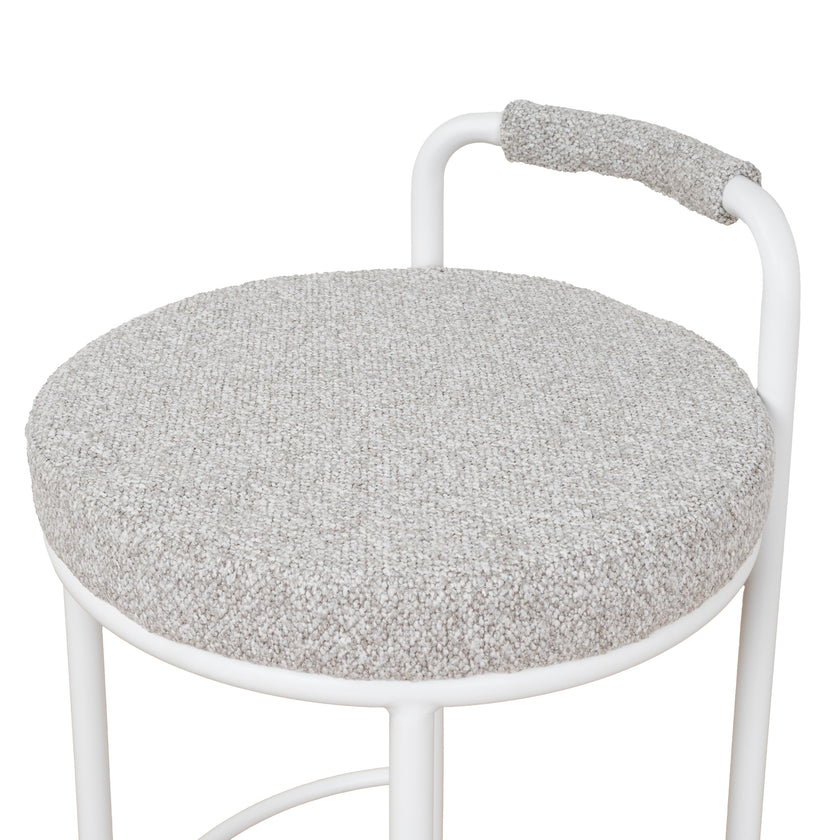 CBS10315-FH 65cm White Bar Stool - Clay Grey (Set of 2)