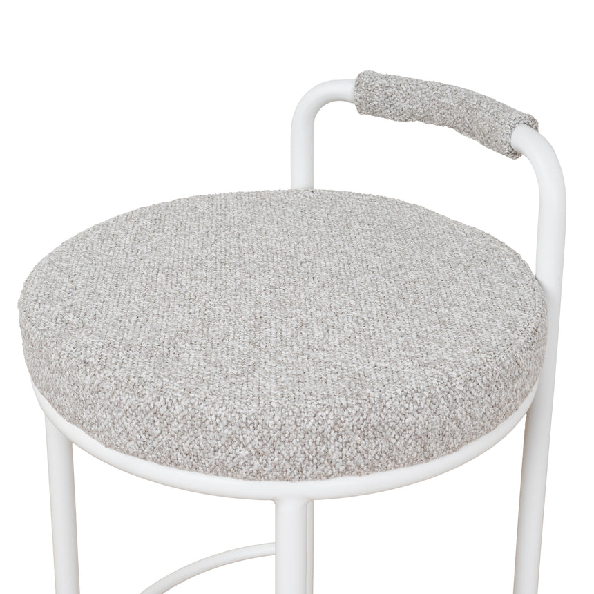 CBS10315-FH 65cm White Bar Stool - Clay Grey (Set of 2)