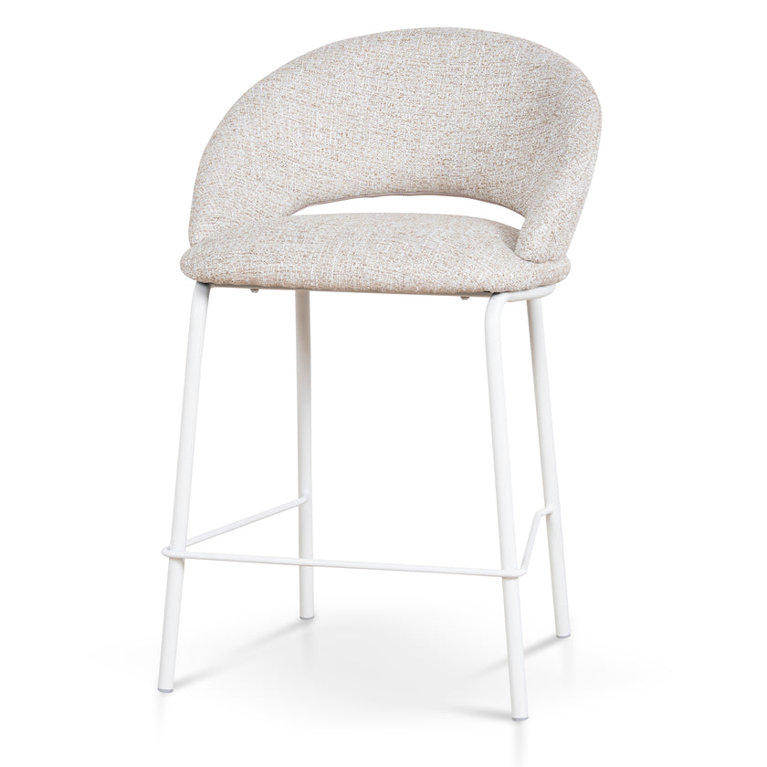 CBS10344-FH White Bar Stool - Pale Beige (Set of 2)