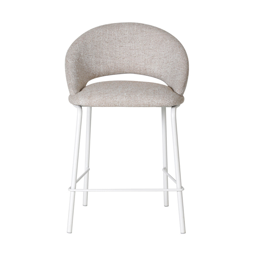 CBS10344-FH White Bar Stool - Pale Beige (Set of 2)