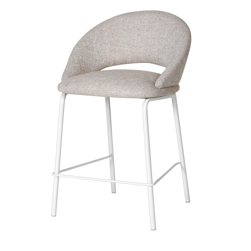 CBS10344-FH White Bar Stool - Pale Beige (Set of 2)