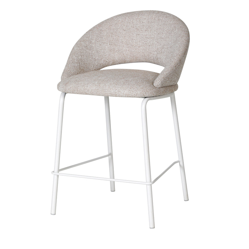 CBS10344-FH White Bar Stool - Pale Beige (Set of 2)