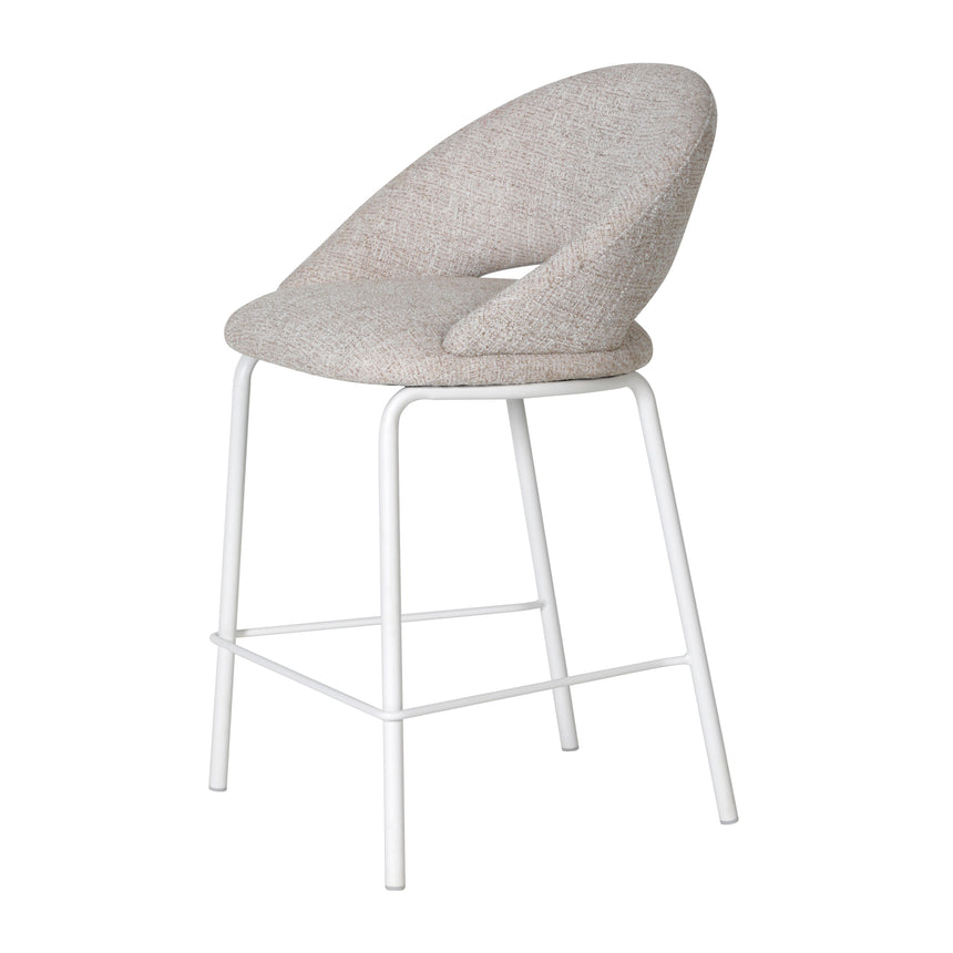 CBS10344-FH White Bar Stool - Pale Beige (Set of 2)