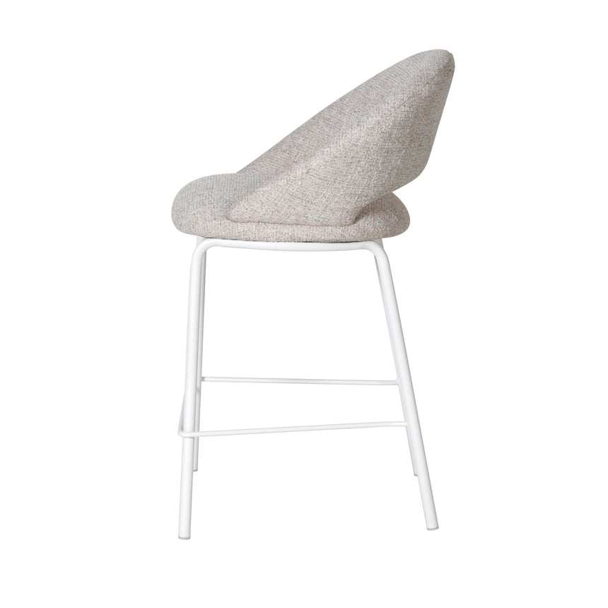 CBS10344-FH White Bar Stool - Pale Beige (Set of 2)