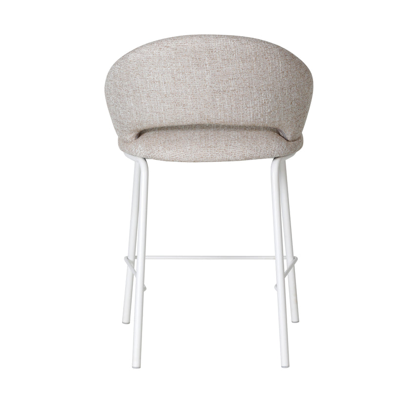 CBS10344-FH White Bar Stool - Pale Beige (Set of 2)