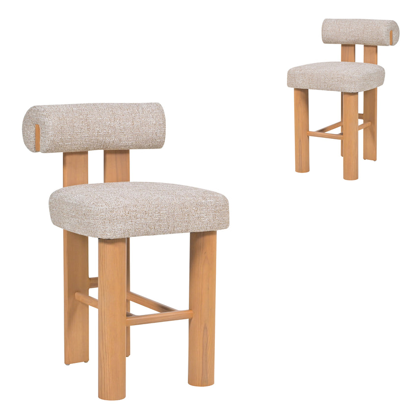 CBS10481-OLS Natural Barstool - Pale Beige (Set of 2)