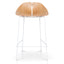 CBS10532-SU 65cm Matte White Bar Stool - Natural