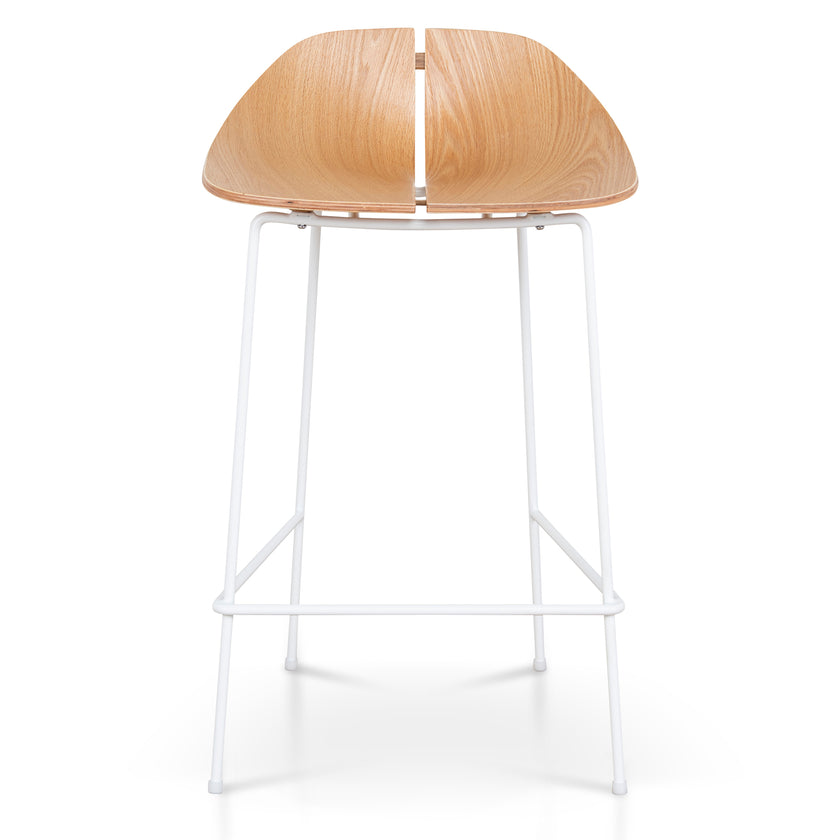 CBS10532-SU 65cm Matte White Bar Stool - Natural