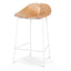 CBS10532-SU 65cm Matte White Bar Stool - Natural