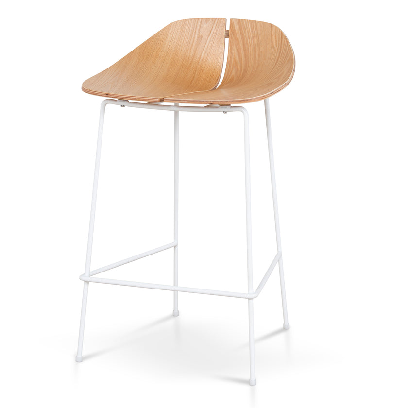 CBS10532-SU 65cm Matte White Bar Stool - Natural