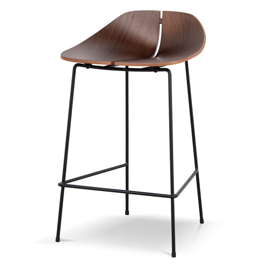 CBS10534-SU 65cm Matte Black Bar Stool - Walnut