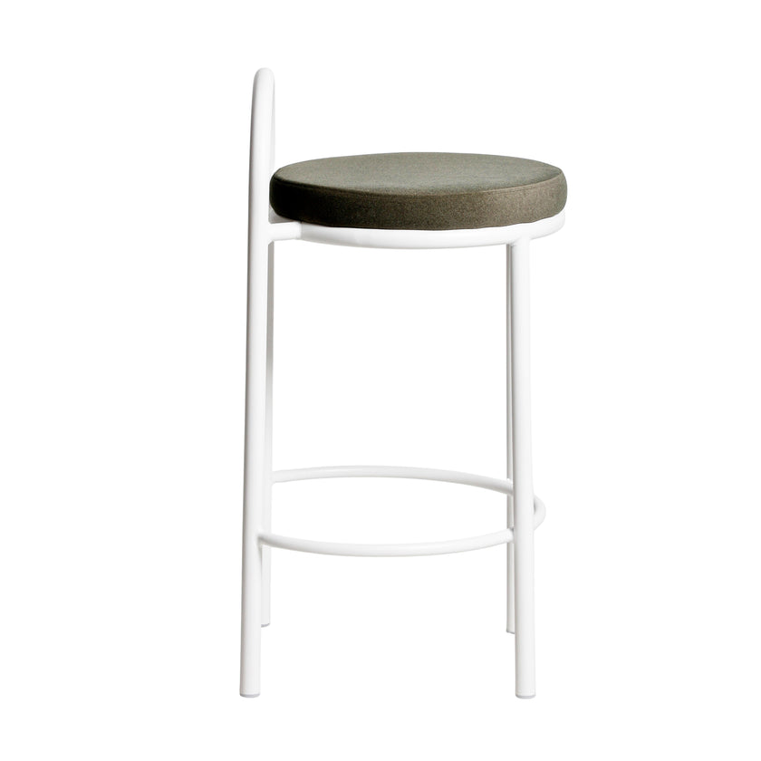 CBS12012-FH 63cm White Frame Bar Stool - Dark Moss Green (Set of 2)