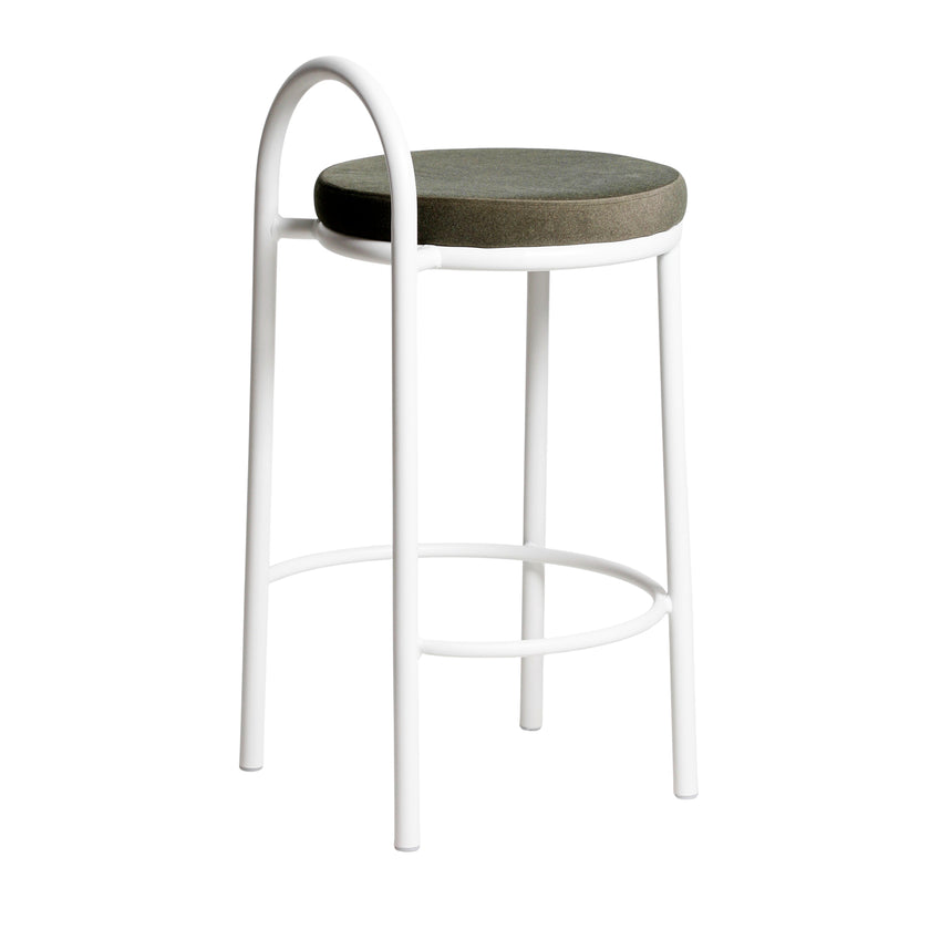 CBS12012-FH 63cm White Frame Bar Stool - Dark Moss Green (Set of 2)