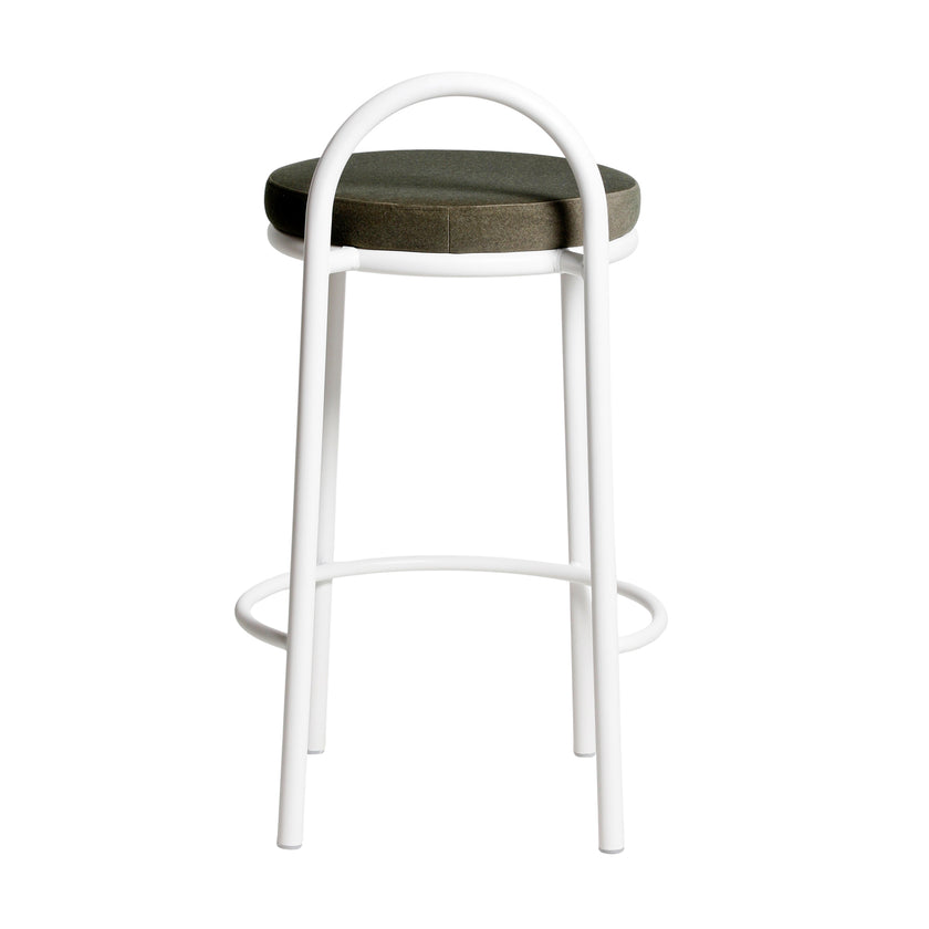 CBS12012-FH 63cm White Frame Bar Stool - Dark Moss Green (Set of 2)