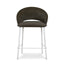 CBS12642-FH White Bar Stool - Dark Moss Green (Set of 2)