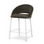 CBS12642-FH White Bar Stool - Dark Moss Green (Set of 2)