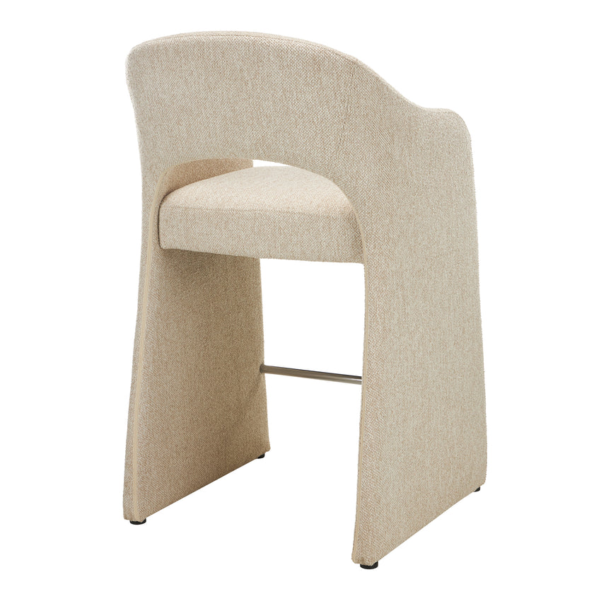 CBS12681-MR 65cm Fabric Bar Stool - Cobble Beige (Set of 2)