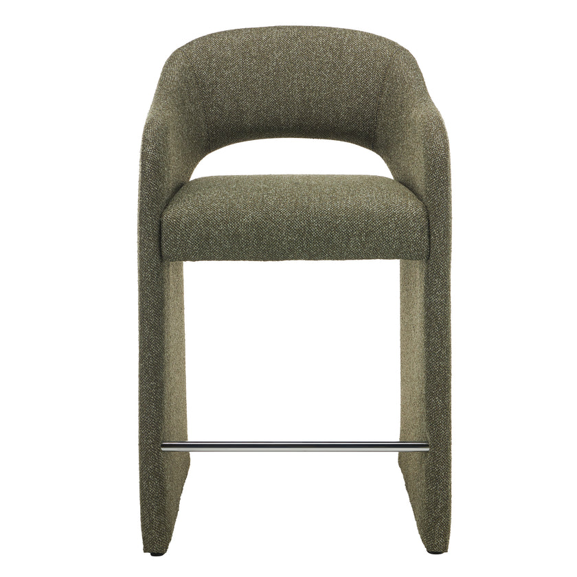 CBS12682-MR 65cm Fabric Bar Stool - Twill Green (Set of 2)