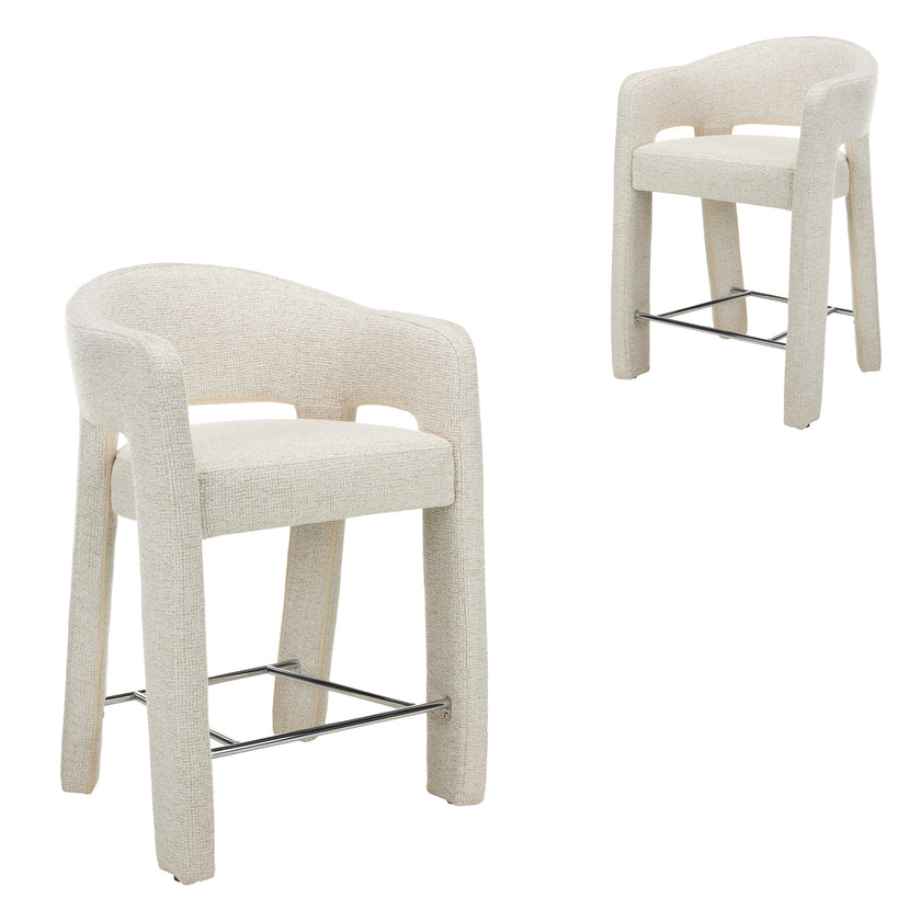 CBS12687-MR 66cm Fabric Bar Stool - Verona Ivory (Set of 2)