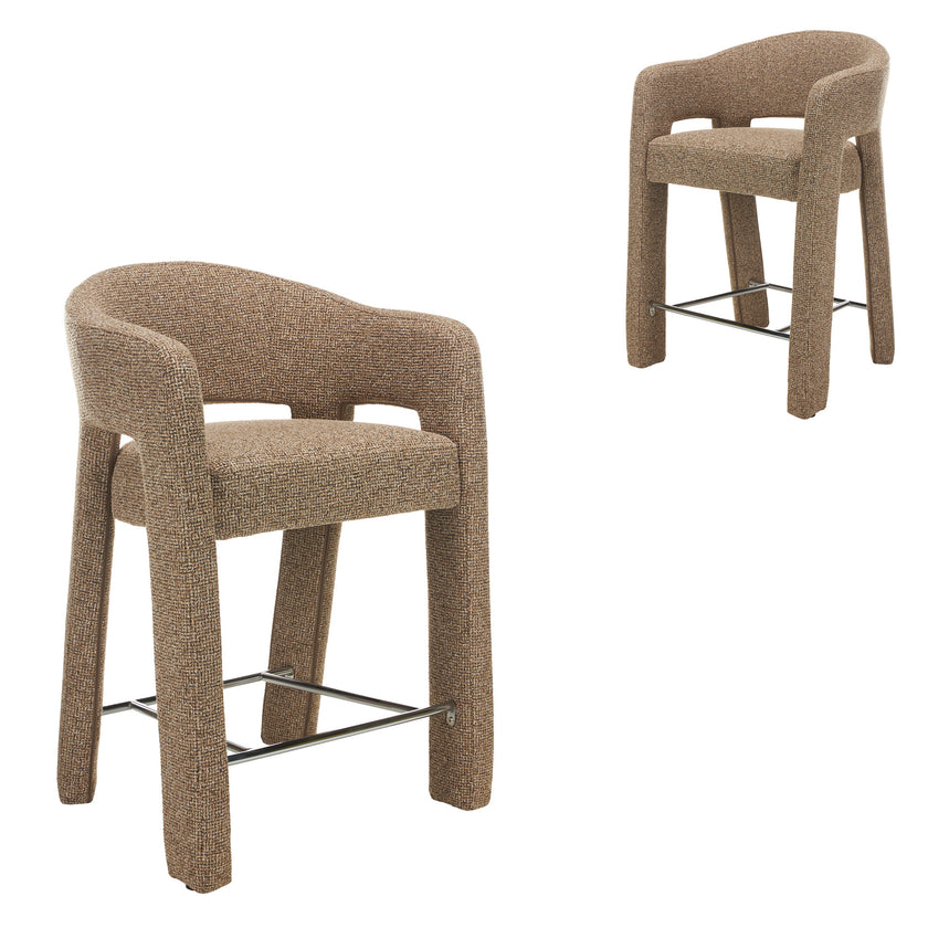 CBS12688-MR 66cm Fabric Bar Stool - Verona Light Tan (Set of 2)