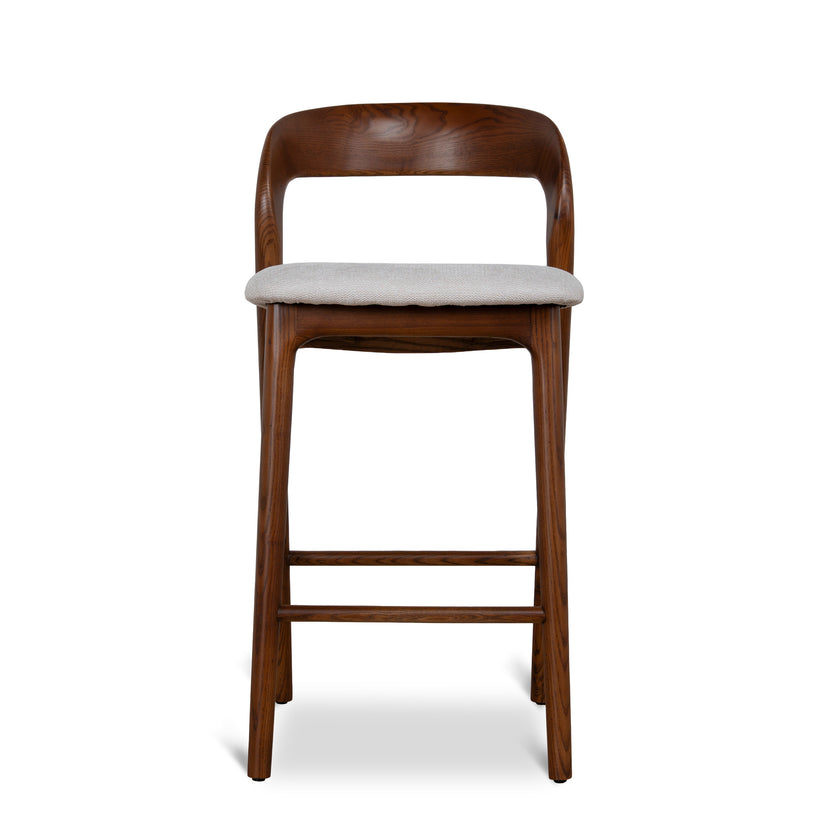 CBS12741-NX 65cm Walnut Bar Stool - Naxos Beige