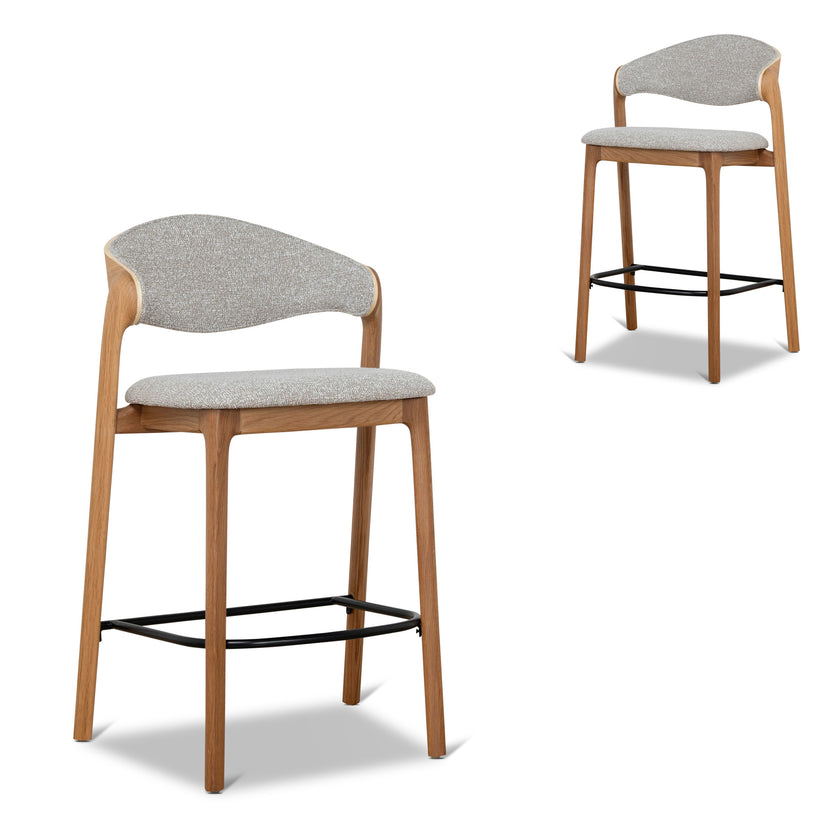 CBS12769-SD 65cm Natural Barstool - Drift Grey (Set of 2)